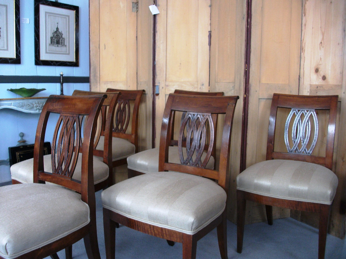 Directoire Italian Chairs, a group of six